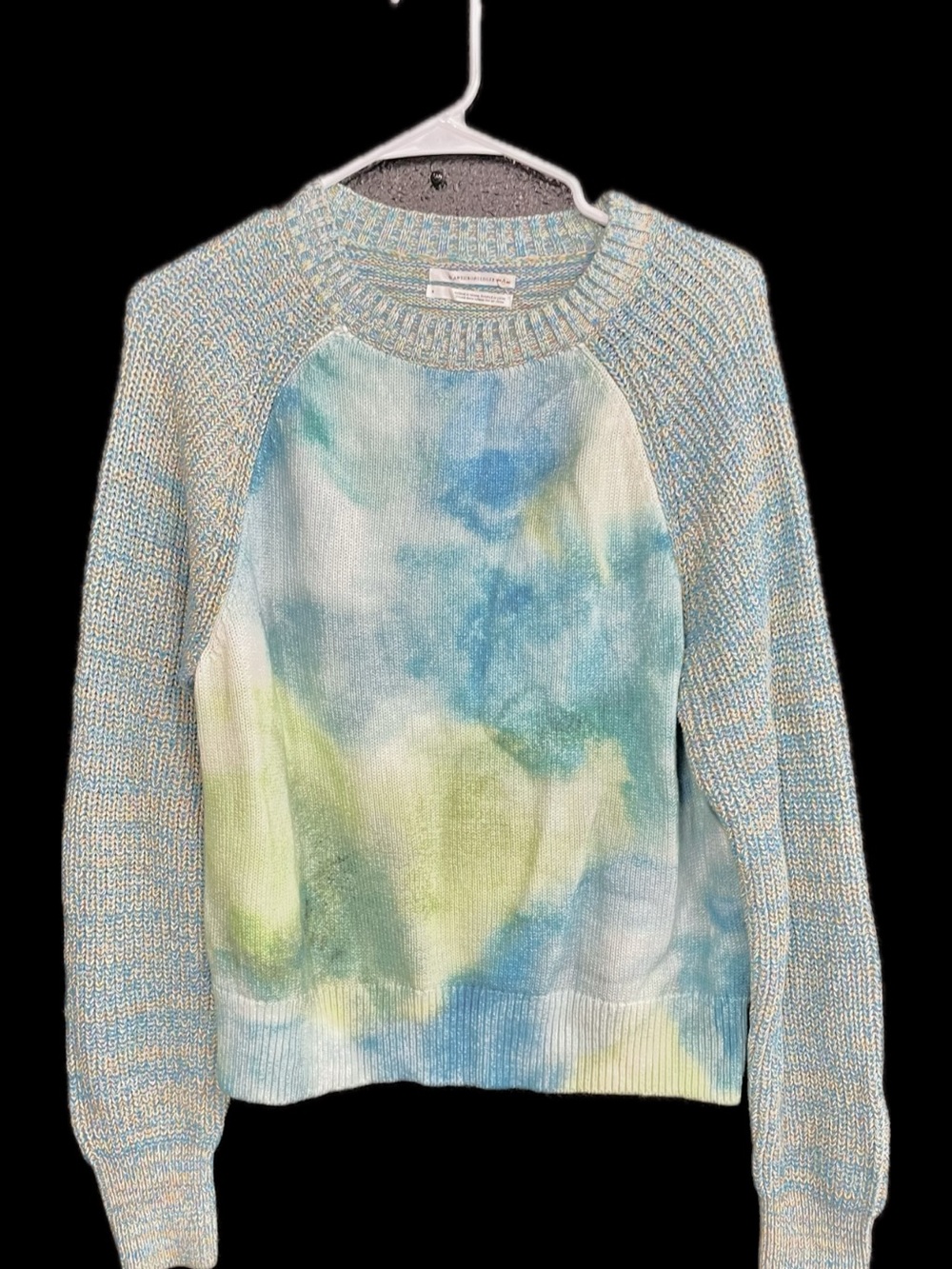 Anthropologie blue and green tie-dye sweater
